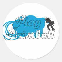 Play Paintball Basic Logo Round Stickers