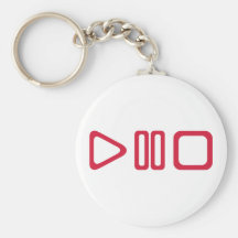 Play pause stop key chains