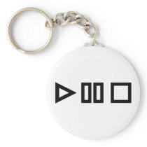Play pause stop keychains