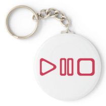 Play pause stop key chains