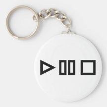 Play pause stop keychains
