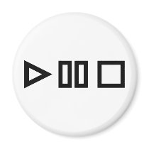 Play pause stop fridge magnet