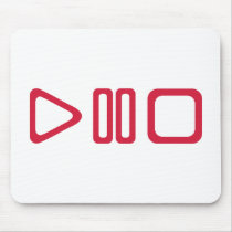 Play pause stop mouse pads