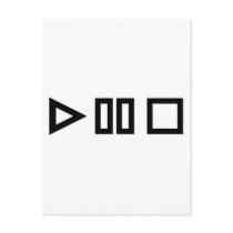 Play pause stop post cards