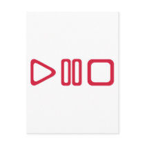 Play pause stop postcard