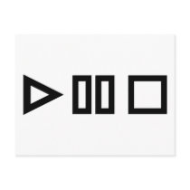 Play pause stop post card