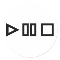 Play pause stop stickers