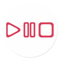 Play pause stop sticker