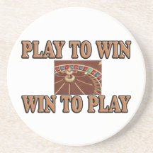 Play To Win - Win To Play - Roulette Drink Coasters