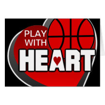 Play With Heart Basketball Greetings Card