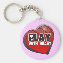 Play With Heart Inspirational Sports Keychain