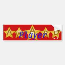 Player Five Gold Stars Award Bumper Sticker-Cust.