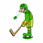 Player spitting out puck photo cutouts