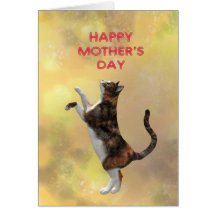 Playful cat and Mother's day Greeting Card
