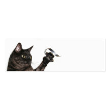 Playful kitty bookmark business card template