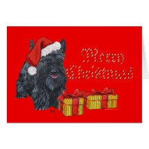Playful Scottie Christmas Greeting Card