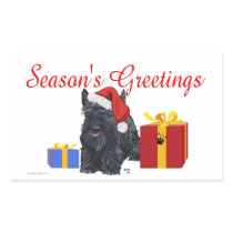 Playful Scottish Terrier Greetings Sticker