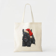 Playful Scottish Terrier Santa Bag