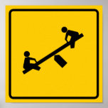 Playground Area Highway Sign Posters