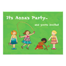Playground girls birthday party invitation