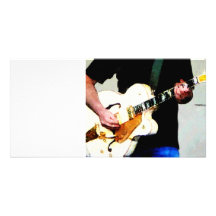 Playing a White Guitar Photo Cards
