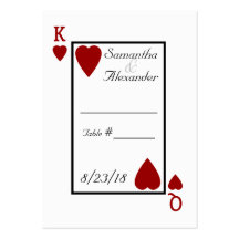 Playing Card King/Queen Table Place Cards Business Card Templates