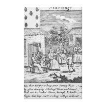 Playing Card showing workers making stockings Gallery Wrapped Canvas