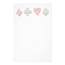 Playing Card Suit Row Custom Stationery