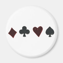 Playing Card Suit Row Refrigerator Magnets