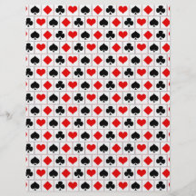 Playing card suits pattern flyer design