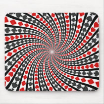 Playing Card Suits Spiral: Custom Mousepad