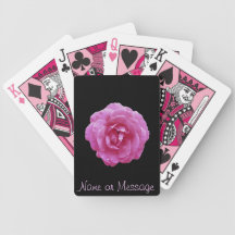 Playing Cards - Dark Pink Rose on Black