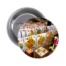 Playing cards poker joker art button