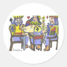 Playing Cards Round Sticker