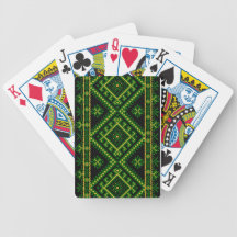 Playing Cards Ukrainian Green Embroidery