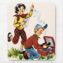 Playing Fifties Records Mouse Pads