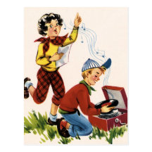 Playing Fifties Records Post Cards