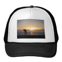 Playing Golf At Sunset Hat