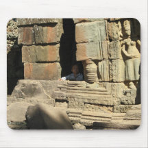 Playing in the Ruins ... Ta Prohm, Cambodia Mousepad