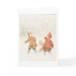 Playing in the Snow, Greeting Card
