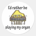 Playing My Organ Round Stickers