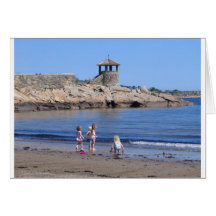 Playing On the Beach in Rockport, MA Cards