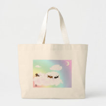 Playing Over The Rainbow Bridge Canvas Bags