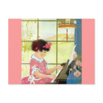 Playing the Piano Postcard