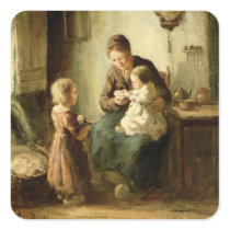 Playing with baby, 19th century stickers