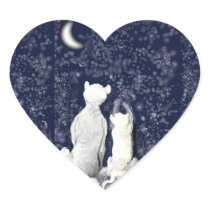 Playing with stars heart sticker