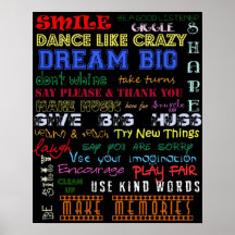 Playroom Rules (black) Posters