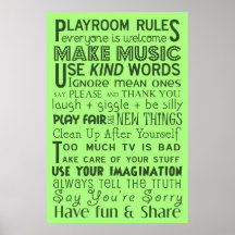 Playroom Rules Posters