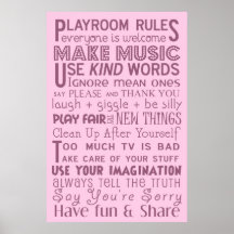 Playroom Rules Poster