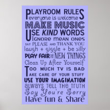 Playroom Rules Posters